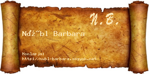Nübl Barbara névjegykártya
