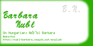 barbara nubl business card